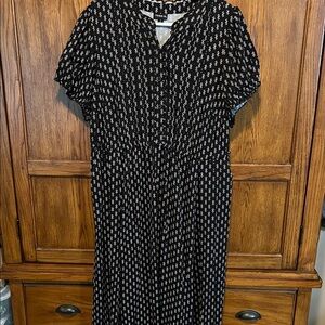 Torrid Black and White Patterned Midi Dress